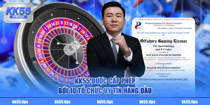 KK55 được cấp phép bởi 10 tổ chức uy tín hàng đầu